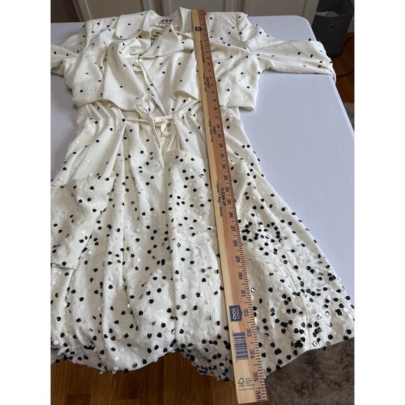 Haute Hippie NWT Ombre Dot Drape Front Trench Coat Size Large Waterfall - Picture 12 of 13
